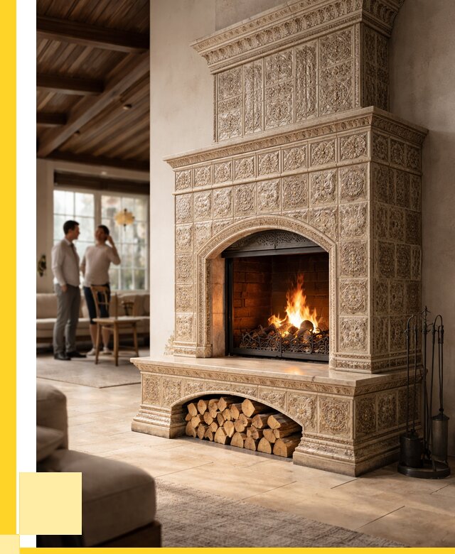 Купить изразцовый камин в Баксане от 252550 р. | ЭриданБкс