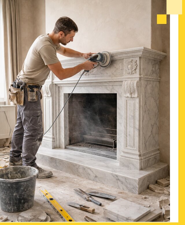 Изготовление и установка мраморных каминов в Баксане под ключ