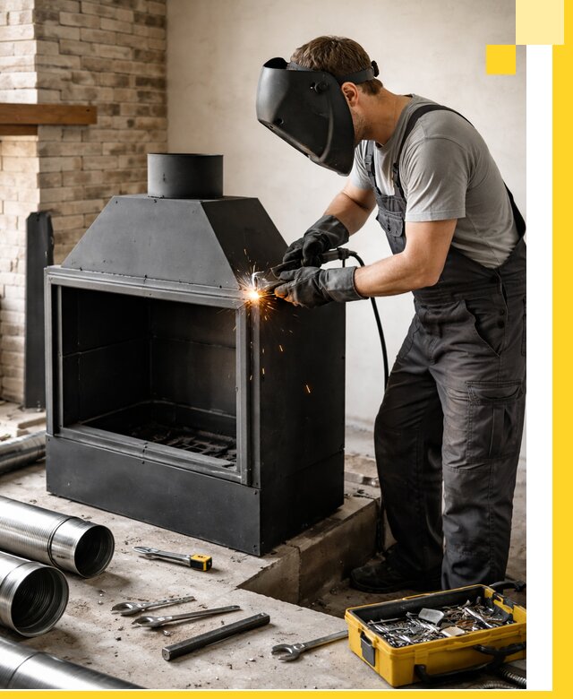 Продажа и установка металлических каминов в Баксане под ключ