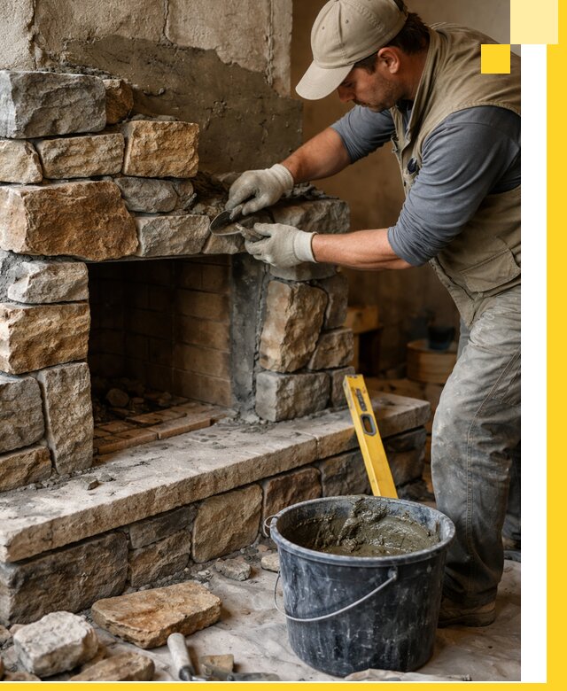 Изготовление и установка каменных каминов под ключ в Баксане