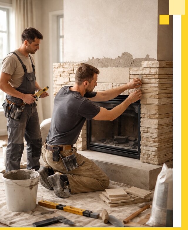 Установка и монтаж каминов для загородного дома в Баксане