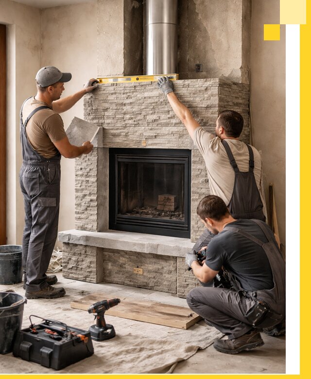 Профессиональный монтаж каминов под ключ в Баксане для дома