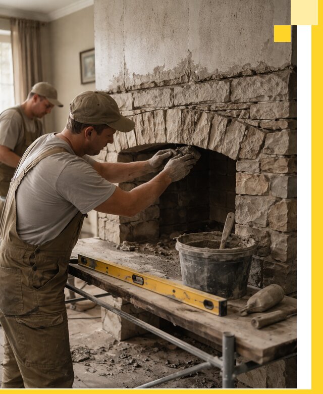 Изготовление каминов под ключ в Баксане, монтаж и отделка