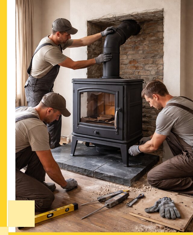 Монтаж печи камина в частном доме в Баксане от 25255 р. | ЭриданБкс