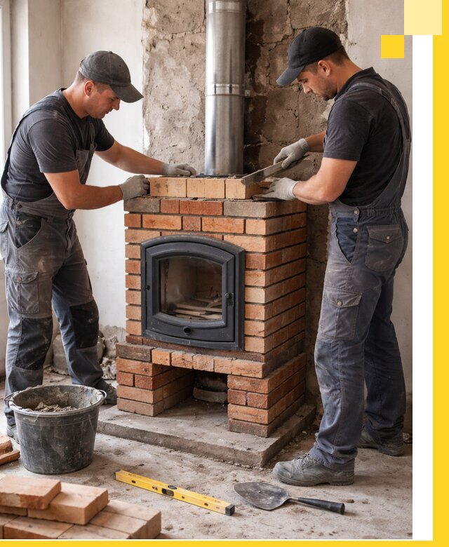 Монтаж печи камина под ключ в Баксане с гарантией и пусконаладкой