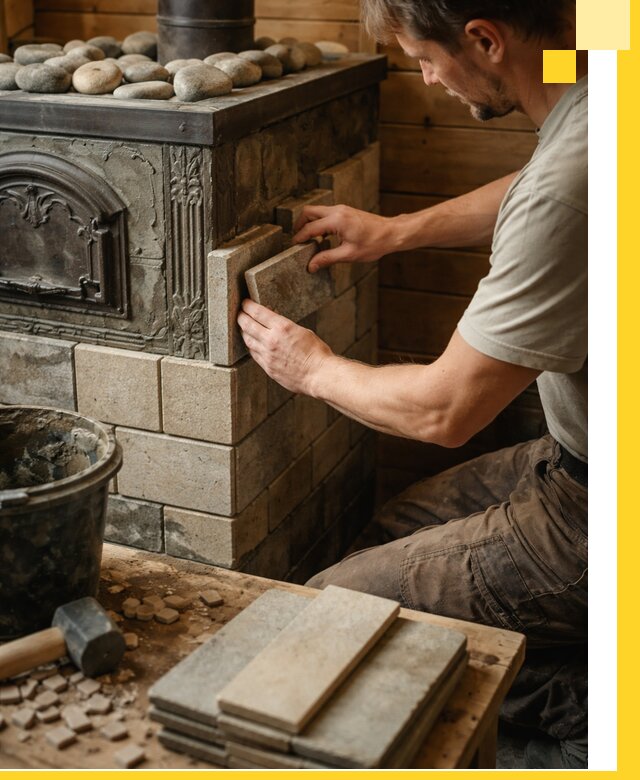 Облицовка банных печей в Баксане профессиональная отделка