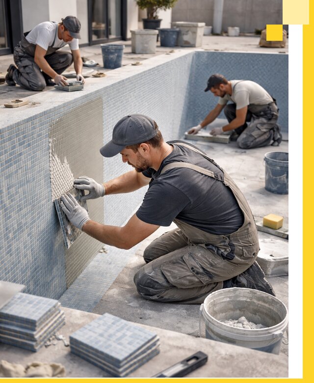 Облицовка бассейнов в Баксане плитка мозаика гидроизоляция