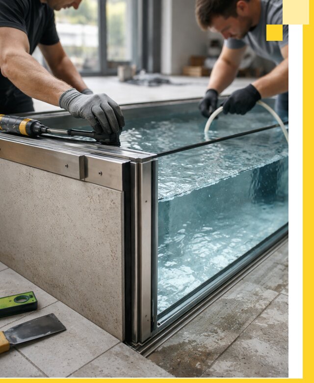 Проектирование и монтаж стеклянных бассейнов в Баксане