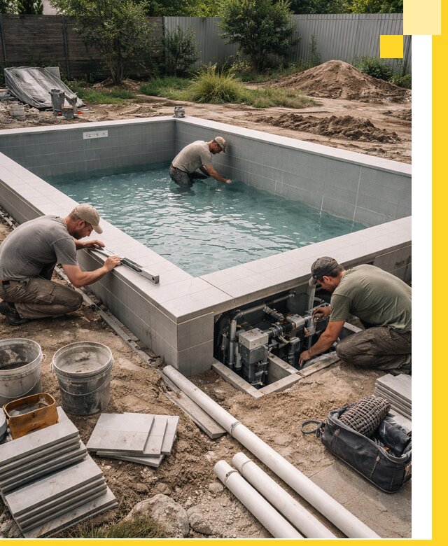 Строительство и монтаж бассейнов для дачи под ключ в Баксане