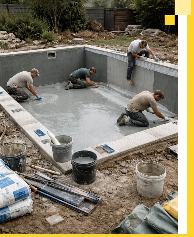 Изготовление и монтаж чаши бассейна под ключ в Баксане