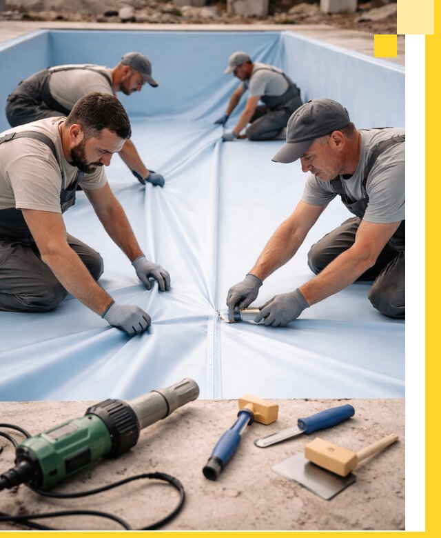 ПВХ пленка для бассейнов с монтажом и гарантией в Баксане