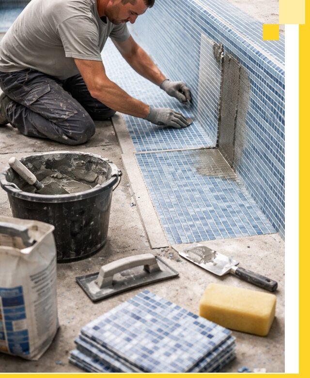 Укладка и ремонт мозаики для бассейнов под ключ в Баксане