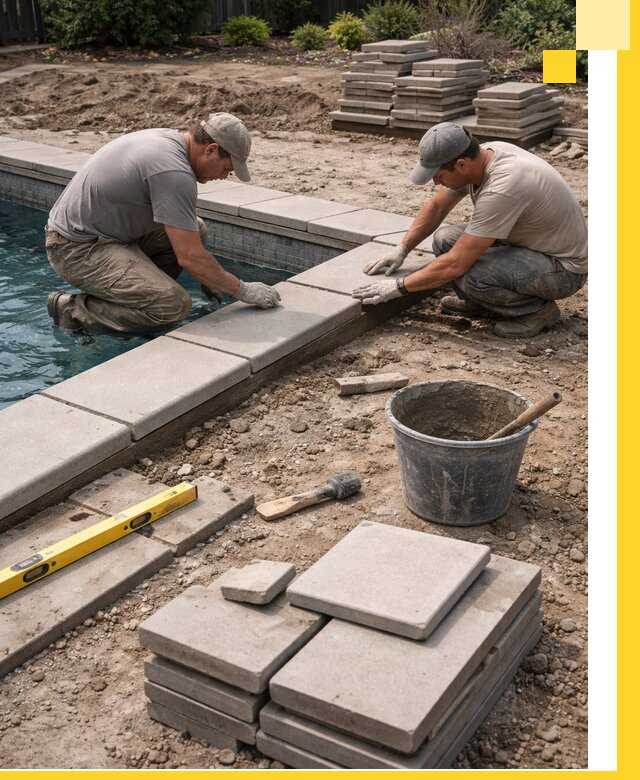Установка и изготовление копингового камня для бассейнов в Баксане