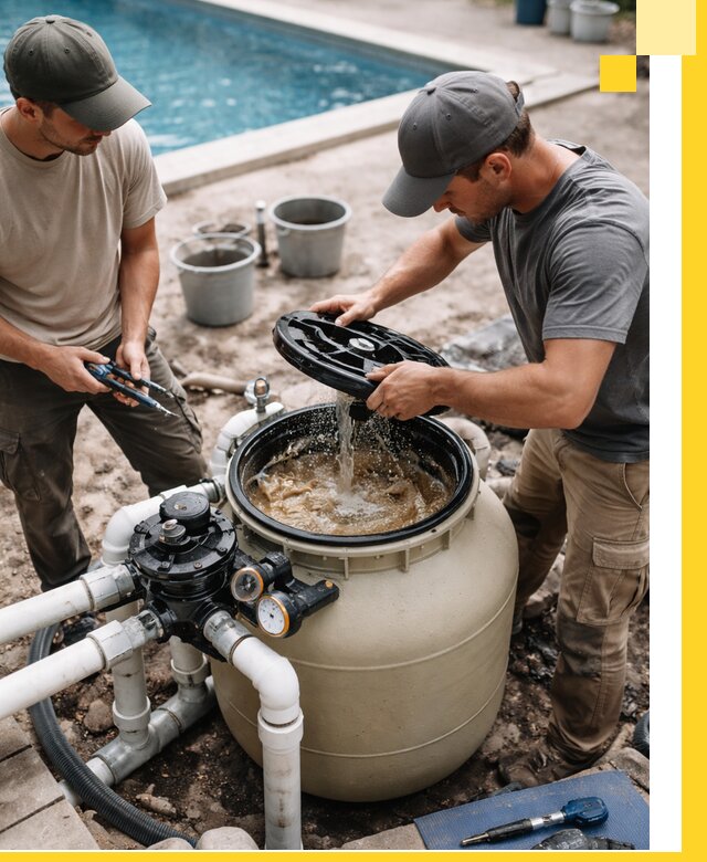 Установка и обслуживание песочных фильтров для бассейнов в Баксане