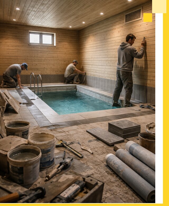 Строительство бани с бассейном и сауной под ключ в Баксане