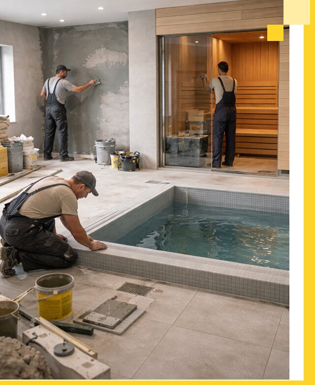 Проектирование и строительство сауны с бассейном в Баксане