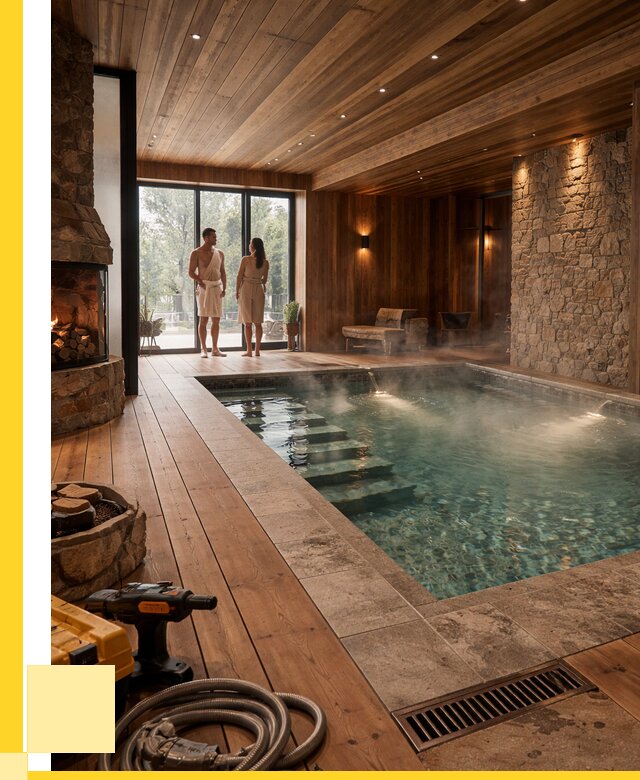 Проекты бань с бассейном под ключ в Баксане от 75765 р., ЭриданБкс