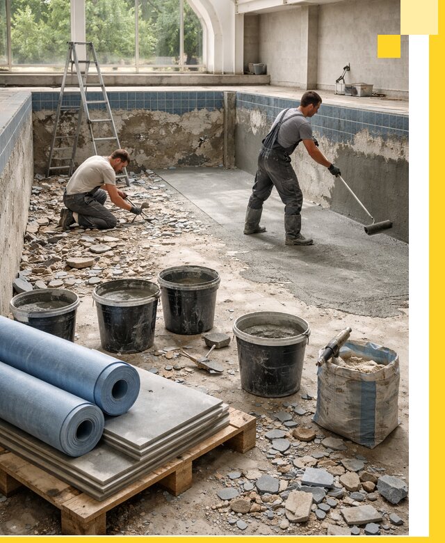 Реконструкция бассейнов в Баксане: ремонт, гидроизоляция