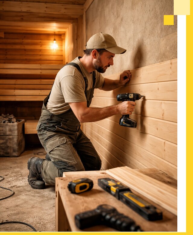 Профессиональная внутренняя отделка бани в Баксане под ключ