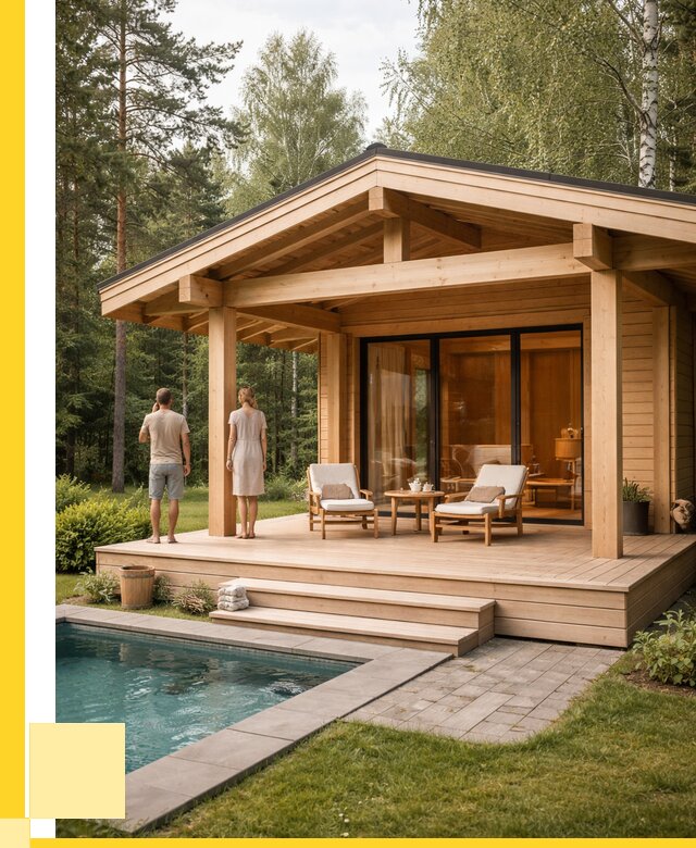 Бани с террасой под ключ в Баксане от 606120 р. | ЭриданБкс