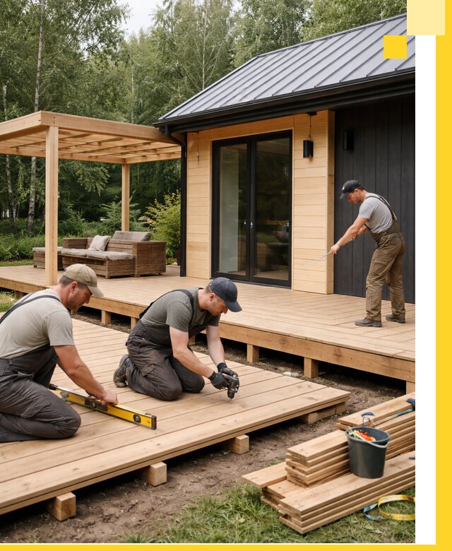 Строительство бань с террасой и бассейном под ключ в Баксане