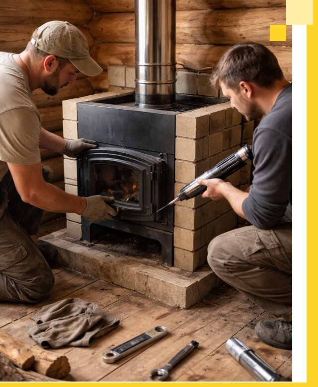 Монтаж и установка печи в бане под ключ с гарантией в Баксане