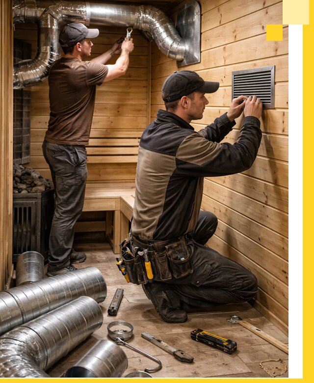 Проектирование и монтаж вентиляции бани в Баксане под ключ
