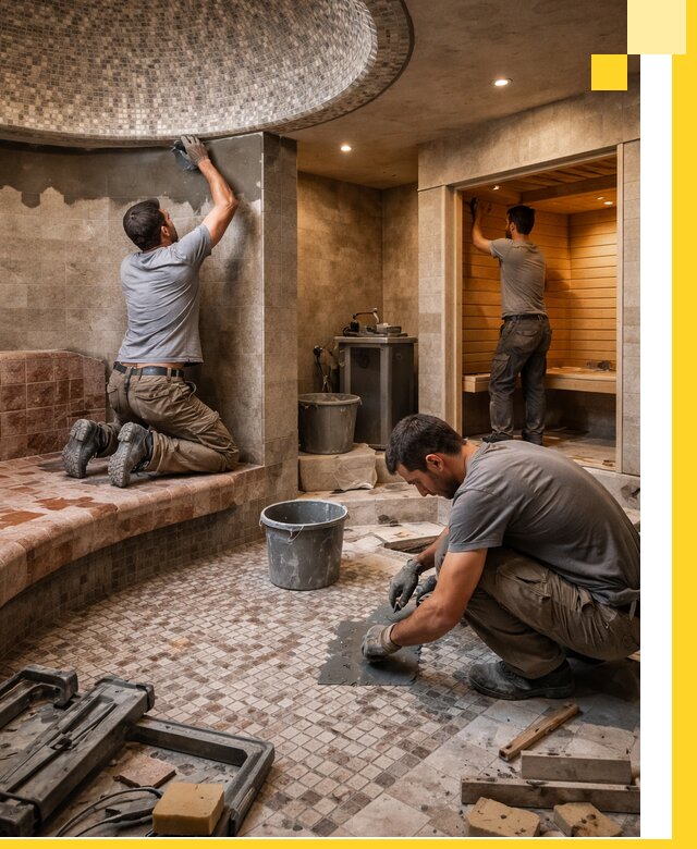 Проект и строительство хамама бани и сауны под ключ в Баксане