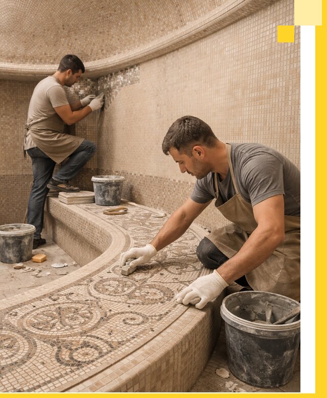 Плитка для хамама в Баксане, укладка, подбор и поставка